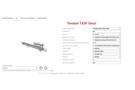 TiMOTION TA2P Linear Actuator