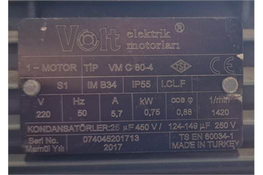 Volt Electric Motors 1500 D/D B34 80 